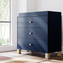 Storkcraft California 3-Drawer Chest with Removable Changing Topper (Midnight Blue with Driftwood) – GREENGUARD Gold Certified, Interlocking Drawer System, Pre-Installed Tracks, Easy Assembly by TinyTreasures Baby Boutique