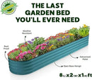 Galvanized Raised Garden Beds Outdoor // 8×2×1 ft Planter Raised Beds for Gardening, Vegetables, Flowers // Large Metal Garden Box (Turquoise) // Patented Tool-Free Design by GreenHaven Gardens
