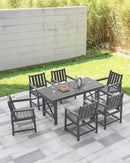HDPE Outdoor Dining Table, 66.9” Rectangle Patio Dining Table for 6, All-Weather HDPE Outdoor Table with 2.2” Umbrella Hole, HDPE Patio Furniture for Deck, Backyard, Garden, Pool, Smoke Gray by CozyNest Decor