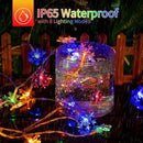 Solar Christmas Snowflake String Lights 100 LED 39 FT Outdoor Waterproof Fairy Lights with 8 Lighting Modes for Wedding, Party, Tree, Room, Garden, Patio, Yard, Home, Multicolor by GreenHaven Gardens