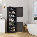 Tall Narrow Storage Cabinet 66.93" H Tall Bathroom Cabinet Metal Pantry Cabinets, 4 Adjustable Shelves for Kitchen, Home Office, Living Room, Dinning Room (20 inches Wide Black) by CozyNest Decor