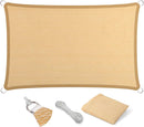 Eden's Decor Straight Flat-Edged Sun Shade Sail Rectangular 18' x 19' Beige UV-Blocking Outdoor Canopy Fabric Cloth Awning for Pergola Patio Garden Backyard Custom Size by GreenHaven Gardens