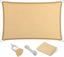 Eden's Decor Straight Flat-Edged Sun Shade Sail Rectangular 17' x 18' Beige UV-Blocking Outdoor Canopy Fabric Cloth Awning for Pergola Patio Garden Backyard Custom Size by GreenHaven Gardens