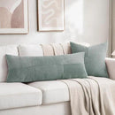 Fancy Homi 2 Packs Grey Blue Decorative Throw Pillow Covers 16x16 Inch for Couch Bed Sofa, Rustic Farmhouse Boho Home Decor, Soft Corss Patchwork Corduroy Textured Square Cushion Case 40x40 cm by CozyNest Decor