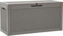 YITAHOME 60 Gallon Resin Deck Box, Weather Resistant Outdoor Rattan Storage Box, Lockable Indoor Outdoor Storage for Supplies and Essentials, Taupe by CozyNest Decor