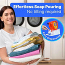 TidyFriend No-Spill Liquid Laundry Detergent Dispenser Holder, Laundry Soap Dispenser Holder with Drip Tray for Laundry Room Organization (No Strap, White) by CozyNest Decor