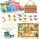 Dino Fossil Eggs Dinosaur Toys - 12 Dinosaur Eggs Dig Excavation Kit w Play Mat for Kids Ages 5-7 Easter Basket Essentials STEM Toy Christmas Birthday Gift for Boys Girls 3 4 5 6 7 8 + 8-13 Years Old by TinyTreasures Baby Boutique
