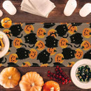 Halloween Table Runner Black Cat Pumpkins Seasonal Kitchen Dining Table Home Outdoor Party Decorations 13x108 Inch by CozyNest Decor