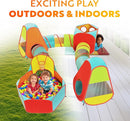 Playz 7pc Kids Play Tent with 1 Big Ball Pit for Babies, 3 Play Tunnel for Toddlers, and 3 Pop Up Tents Playhouse Bundle, Best Birthday Gift for Boys & Girls, Indoor & Outdoor Use Portable Play Center by TinyTreasures Baby Boutique