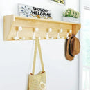 SKOLOO Wall Shelf with Hooks, 35-Inch Coat Rack Wall Mount with Shelf Organizer - Lightweight & Sturdy, 5 Tri Hooks - Perfect for Entryway, Hallway, Living Room, Bedroom, Mudroom, Natural & White by CozyNest Decor