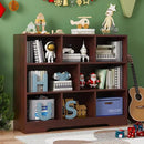 Book Shelf Set of 2, 8 Cubes Storage Organizer, 3-Tier Open Bookshelf Wooden Bookcase, Freestanding Cherry Bookshelf Cube Shelf for Living Room by CozyNest Decor