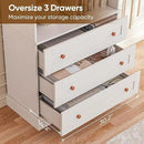 Vyre 71" Tall Farmhouse Bookshelves with Drawers, Set of 3 – Large Modular Bookcase with Adjustable Shelves, Storage Cabinet for Living Room, Kitchen, Home Office, White by CozyNest Decor