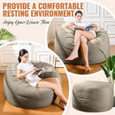 4FT Bean Bag Chair: Bean Bag with Velvet Cover, Fluffy and Comfy Bean Bag Chairs for Adults and Kids, Bean Bag Sofa Filled with High-Density Sponge for Gaming (Light Grey) by CozyNest Decor