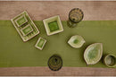 Solino Home Linen Avocado Green Hemstitch Table Runner 48 Inches - 100% Pure Linen Small Table Runner 14 x 48 Inch Ideal for Dresser and Coffee Tables - Classic Hemstitch - Fall, Autumn, Thanksgiving by CozyNest Decor