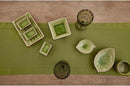 Solino Home Linen Hemstitch Table Runner 108 Inches Long - 100% Pure Linen Avocado Green Table Runner 14 x 108 Inch for Fall, Autumn, Thanksgiving - Classic Hemstitch by CozyNest Decor