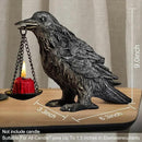 Gothic Home Decor Fake Crow Light Holder Raven Lamp Tealight Candle Holder Resin Statue Half Silver by CozyNest Decor