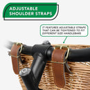ProSource Wicker Bike Basket Front Cargo for Women and Men, Fits Most Bikes, Beach Cruiser, Stationary Bike, Ebike, Road Bike, Light Brown by GreenHaven Gardens
