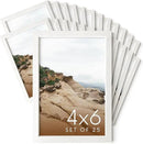 Haus and Hues 4x6 Natural White Wood Photo Frame Set of 25 - Mini Picture Frames Bulk Gallery Set - Premium Bulk Picture Frames 4x6 for Stylish Photo Gallery Wall Frame Set - Ideal for Home & Office by CozyNest Decor