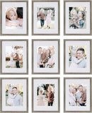 Sheffield Home 9 Piece Gallery Wall Frame Set, 11x14 Inch, Natural by CozyNest Decor