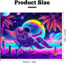 BVBOX Astronaut Space Blacklight Tapestry 79"x59", UV Reactive Astronaut Beach Lounge Chair Vacation Universe Planet Glow in Dark Tapestries, Black Light Neon Upright Poster Wall Hanging Backdrop Decor for Bedroom Living Room by CozyNest Decor