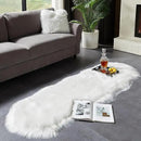 AMTOVO Faux Sheepskin Rug, White Ultra Soft Fluffy Shag Area Rug, 2 x 6 ft Faux Fur Rug for Bedroom Sofa Throw Cushion Room Decor, Sheepskin by CozyNest Decor