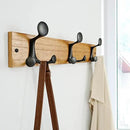 SKOLOO 17-Inch Light Brown Wood Coat Rack Wall Mount with 3 Triple Hooks - Ideal for Family Entrances, Classrooms, and Pet Supplies Storage - Perfect Coat Hooks for Wall by CozyNest Decor