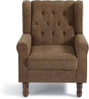 Accent Chair, Upholstered Armchair with Button Tufted High Back & Solid Wood Legs, Comfy Wingback Reading Single Sofa Chair for Small Spaces, Living Room, Bedroom (Brown, Set of 1) by CozyNest Decor