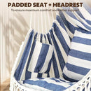 Chihee Hammock Chair Hanging Swing 2 Pillows Included,Strong Webbing Straps and Hooks for Easy Hanging Soft Cotton Hanging Chair Side Pocket Tassel Chair Comfort Indoor Outdoor Blue White by GreenHaven Gardens