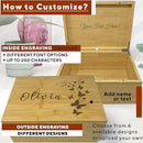 Floral Keepsake Boxes for Women - Butterfly Box Keepsake for Girls, Personalized Gifts for Teen Girls or Daughters, Flower Gift Box, Engraved Name Custom Wood Chest Memento Storage, 11x8x4,75 in by TinyTreasures Baby Boutique