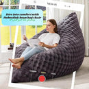 Hobestluk 3 in 1 Bean Bag Chair Giant Bean Bag Chairs for Adults with Bubble Cover Convertible Bean Bag Floor Cushion with Machine Washable Cover for Living Room (Bubble Dark Grey) by CozyNest Decor