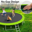 Upgraded 10/12/14/15/16FT Trampoline Outdoor, Large Kids Trampoline with Light, Stakes, Sprinkler, Backyard Trampoline with Basketball Hoop and Net, Capacity for 4-6 Kids and Adults by TinyTreasures Baby Boutique