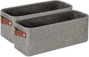 DULLEMELO Soft Cotton Fabric Bathroom Storage Baskets 2 Pack Fabric Shelf Baskets for Gifts Empty Small Storage Organizer for Closet,Toys,Bedroom (Grey) by TinyTreasures Baby Boutique