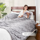 Cozy Bliss Checkered White Faux Rabbit Fur Throw Blanket, Soft Fuzzy Fluffy Minky Cream Furry Blankets for Couch, Bed (Grey, King(108" x 90")) by CozyNest Decor