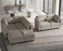 Belffin Modular Sectional Sofa with Storage Chaises Sectional Sleeper Sofa Couch 8 Seat Sectional Bed Grey