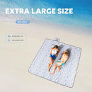 ZAZE Beach Blanket Picnic Blankets Waterproof Sandproof with Stakes, Thick 3-Layer 80 * 80 Oversized Mat, Extra Large Big Machine Washable, Foldable Accessories Outdoor Camping Park (Blue White) by TinyTreasures Baby Boutique