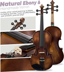 Vangoa Violin 4/4 Full Size Set, Varnish Fiddle Solid Wood for Professional Adults Senior Intermediate Beginners Student Starter Acoustic Violins Kit Outfit with Ebony Fitted, Hard Case, Right Handed by TinyTreasures Baby Boutique