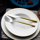 24 Piece Silverware Set For 6 Gold Handle Heavy duty 18/10 Stainless Steel Flatware Set Modern Design Knife/Fork/Spoon Mirror Polished Dishwasher Safe Cutlery Set with Gifts by CozyNest Decor