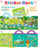 Benresive Reusable Sticker Book for Toddlers 2-4 Years, Fun Travel Stickers for Kids, Waterproof Sticker Books for Toddlers 1-3, Crafts Activities for Todddlers 1-3 2-4 3-5 - Animals Zoo by TinyTreasures Baby Boutique