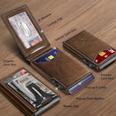BULLIANT Men Wallet,Money Clip Wallet Slim For Gift Men 9Cards-Metal Credit Card Case in Magnetic Leather Flip by TinyTreasures Baby Boutique