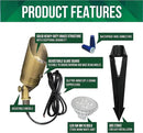 GKOLED Solid Brass Spotlight Low Voltage Landscape Lighting, LED Outdoor Lights for Garden Patio Yard, Directional Up and Down Light with 5W MR16 Bulb, 12V 2700K Warm White, 2 Pack by GreenHaven Gardens