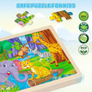 6 Packs Wooden Puzzles for Kids Ages 4-6, 60 Piece Wood Dinosaur Animals Jigsaw Puzzles for Toddlers Ages 3-5, Preschool Educational Learning Toys Gifts for 2 3 4 5 6 7 8 Boys Girls by TinyTreasures Baby Boutique