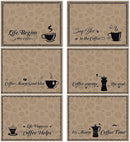 Coffee Bar Placemats Set of 6 Coffee Bar Plastic Table Mats Machine Place Mats Washable Vinyl Accessories Table Decoration for Indoor Outdoor Party Kitchen Dining by CozyNest Decor