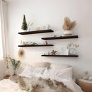 24 Inch Floating Shelves for Wall Rustic Brown Wood Wall Shelves for Bedroom Set of 4 by CozyNest Decor