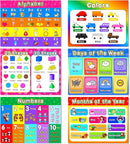 Educational Preschool Placemats for Kids Set of 6 Reusable Plastic Toddler Placemat Non Slip Washable Children Montessori Eat Table Mat for Nursery Homeschool Kindergarten Classroom Dining Table by CozyNest Decor