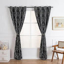 Grommets Blackout Long Window Curtains Black Silver-52W*108L 2PCS Drapes for Bedroom by CozyNest Decor