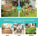 AVAWING Outdoor Convertible Wood Bench with Backrest, Patio Wood Convert a Bench, Space-Saving 2-in-1 Picnic Table Chairs Set for Backyard, Porch, Patio, Garden, Brown by CozyNest Decor