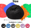 Hobestluk 2.5FT Bean Bag Chair Beanbags Small Bean Bag Chair with Filler Included Teardrop Bean Bag with Removable Cover for Bedroom Living Room (Small, Black) by CozyNest Decor