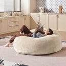 Bean Bag Chair 4Ft, Memory Foam Filled, Large Beanbag Chairs for Adults and Teens, Soft Sofa with Removable Flannel Cover, Round Couch for Living Room Bedroom College Dorm (Apricot, 4FT-47×47"×24") by CozyNest Decor