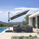 PURPLE LEAF 8 Feet Patio Umbrella Outdoor Cantilever Square Umbrella Aluminum Offset Umbrella with 360-degree Rotation for Garden Deck Pool Patio, Light Grey by GreenHaven Gardens