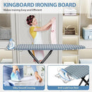 KINGBOARD Ironing Board, Foldable Iron Board with Iron Rest, Compact Ironing Board with Height Adjustable, Extra Thick Heat-Resistant Cover, Heavy-Duty Sturdy Metal Legs, 43x13 Blue by CozyNest Decor